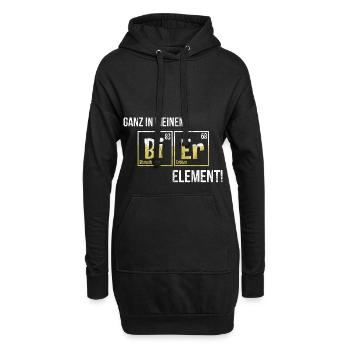 La bière est mon cadeau de table périodique élément - Sweat-shirt à capuche long Femme - noir - Devant