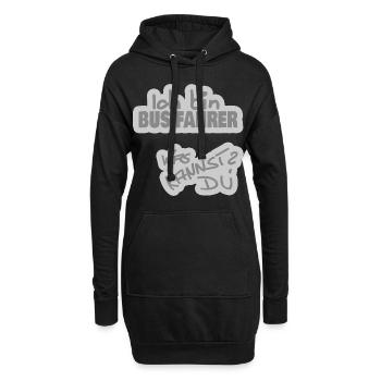 Busfahrer - Hoodie-Kleid - Schwarz - Vorne