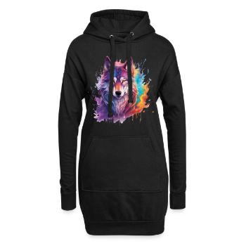 magic wolf - Hoodie-Kleid - Schwarz - Vorne