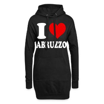 J’aime les Abruzzes Italie Drôle Plein d’ Coeur - Sweat-shirt à capuche long Femme - noir - Devant