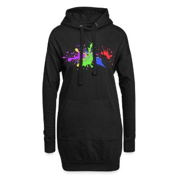 Farbenfrohe Spritzer Geschenkidee witzig - Hoodie-Kleid - Schwarz - Vorne