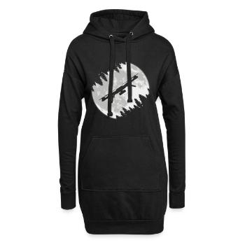 Drohne Geschenkidee Drone Mond Drohnen Piloten - Hoodie-Kleid - Schwarz - Vorne