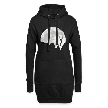 Plongée sous-marine snorkeling plongée sous-marine pleine lune - Sweat-shirt à capuche long Femme - noir - Devant