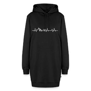 Alpinisme Randonnées Montagnes Battements de Coeur Alpes - Sweat-shirt à capuche long Femme - noir - Devant