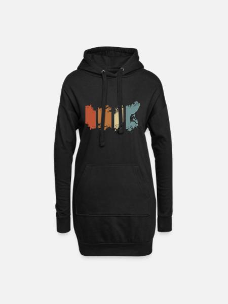 Klettern Bouldern Kletterer Bergsport Bouldering - Hoodie-Kleid - Schwarz