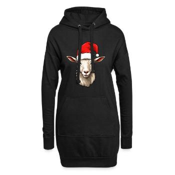 Chèvre Noël Chèvres Chèvre Hiver - Sweat-shirt à capuche long Femme - noir - Devant