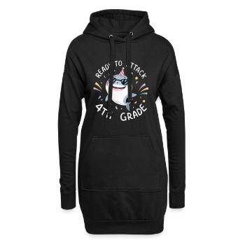 Prêt à attaquer la 4e année - Sweat-shirt à capuche long Femme - noir - Devant