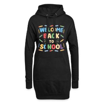 Bienvenue à l’école - Sweat-shirt à capuche long Femme - noir - Devant