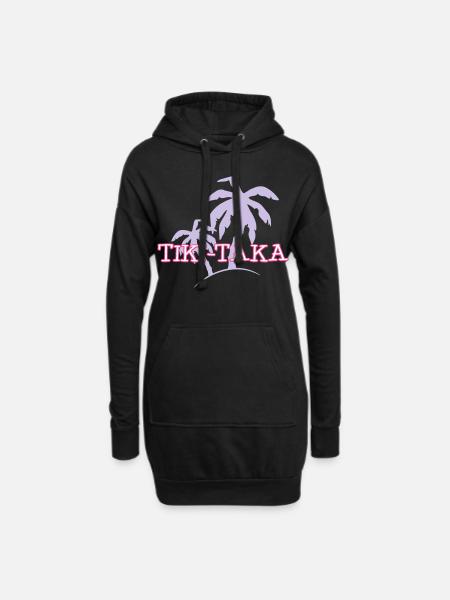 Tiki Taka / Kaua / Hawaii / Palme 3c - Hoodie-Kleid - Schwarz