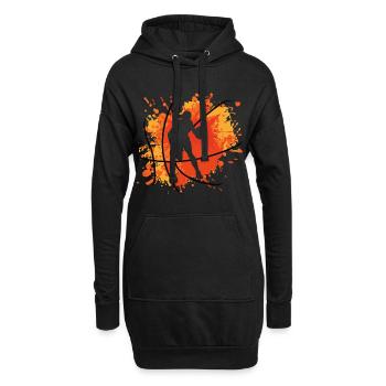 Basketball Frauen Mädchen Farbklecks Farbspritzer - Hoodie-Kleid - Schwarz - Vorne