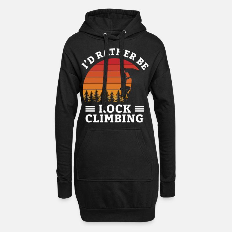Boulder Klettern Bergsteigen Felsklettern Geschenk - Hoodie-Kleid - Schwarz