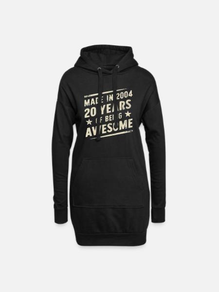 Made In 2004 20 Years Of Being Awesome - Hoodie-Kleid - Schwarz