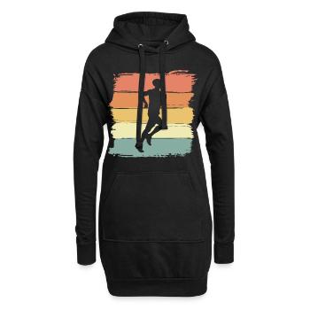 Running retro running vintage - Sweat-shirt à capuche long Femme - noir - Devant