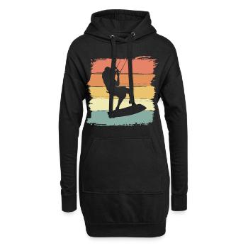 Kitesurf Rétro Vintage Kitesurf Légende - Sweat-shirt à capuche long Femme - noir - Devant