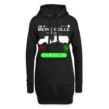 Landwirt Gülle Güllefahrer ruft an Spruch Lustig - Hoodie-Kleid - Schwarz - Vorne