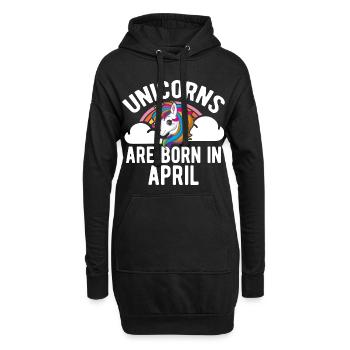 Les licornes sont nées en avril Chemise Mois d’anniversaire - Sweat-shirt à capuche long Femme - noir - Devant