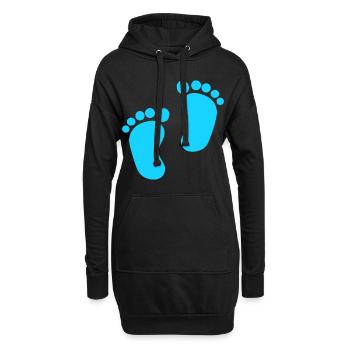 Pieds de bébé Garçon bleu - Sweat-shirt à capuche long Femme - noir - Devant