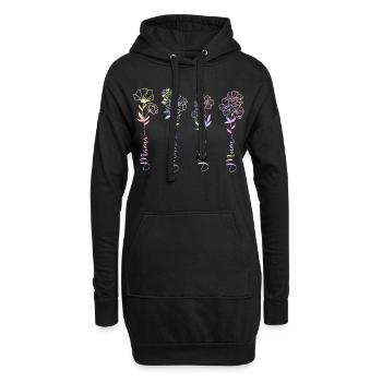 FLEURS DE LA FÊTE DES MÈRES - Sweat-shirt à capuche long Femme - noir - Devant