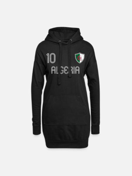 Algérie équipe de football - Sweat-shirt à capuche long Femme - noir