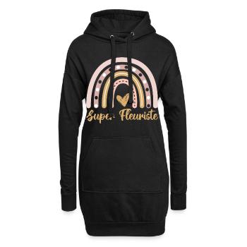 Super fleuriste cadeau pour femme fleuriste - Sweat-shirt à capuche long Femme - noir - Devant