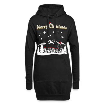 Husky Joyeux Noël - Sweat-shirt à capuche long Femme - noir - Devant