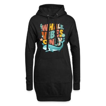 Drôle de baleine, mammifère marin d’observation des baleines - Sweat-shirt à capuche long Femme - noir - Devant