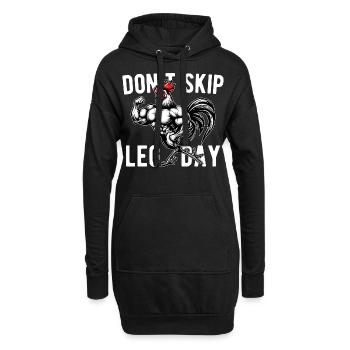 Don't Skip Leg Day Palestra GYM Spiritosa Lustig - Hoodie-Kleid - Schwarz - Vorne