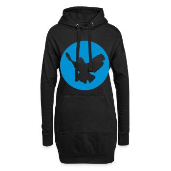 Friedenstaube & internationales Friedenszeichen - Hoodie-Kleid - Schwarz - Vorne