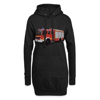 Fire department, fire engine, gift - Hoodie Dress - black - Front