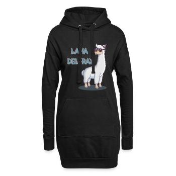 Lama (Alpaka) Del Ray dunkel - Hoodie-Kleid - Schwarz - Vorne