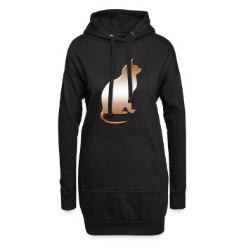 Chats, cadeau, dame chat fou, chat - Sweat-shirt à capuche long Femme - noir - Devant
