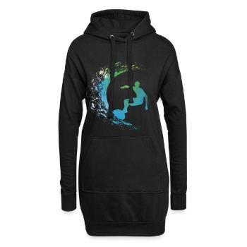 Surf Surfer - Hoodie-Kleid - Schwarz - Vorne