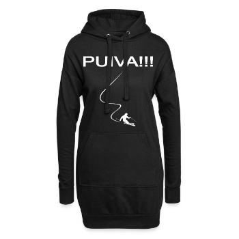 Puiva, Pulverschnee, Skitour, skifahren, Powder - Hoodie-Kleid - Schwarz - Vorne