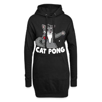 Katze Ping Pong - Hoodie-Kleid - Schwarz - Vorne