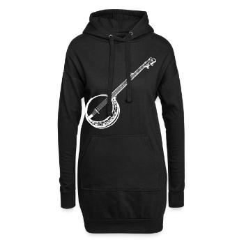 Dessin Banjo - Sweat-shirt à capuche long Femme - noir - Devant