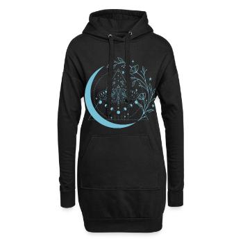 Fleurs de lune de mite - Sweat-shirt à capuche long Femme - noir - Devant