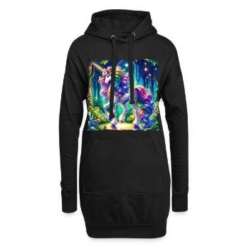 Fantaisie Licorne Chevaux Fans Licorne Amoureux - Sweat-shirt à capuche long Femme - noir - Devant