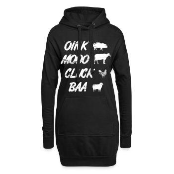 Oink Mooo Cluck Baa - Hoodie-Kleid - Schwarz - Vorne