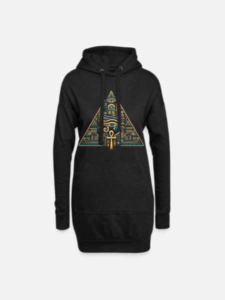 Ägypten Sphinx Pharao Pyramide Des Alten Ägypten - Hoodie-Kleid - Schwarz