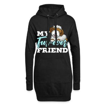 Chien Sheepadoodle mignon - Sweat-shirt à capuche long Femme - noir - Devant