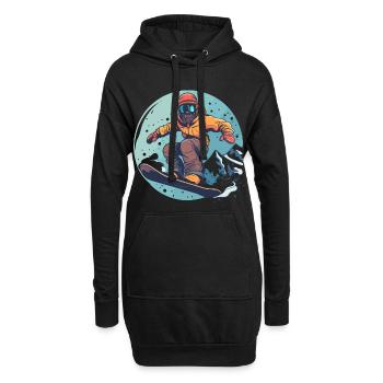 Graphismes de snowboard - Sweat-shirt à capuche long Femme - noir - Devant