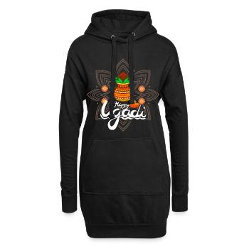 Happy Ugadi - Feier den Neuanfang mit Freude - Hoodie-Kleid - Schwarz - Vorne