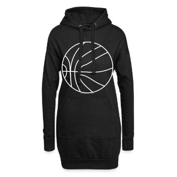Basketballer Zeichnung - Hoodie-Kleid - Schwarz - Vorne