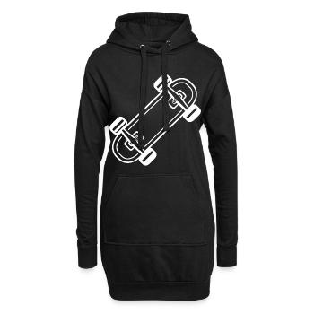 Skateboard Comic-Stil - Hoodie-Kleid - Schwarz - Vorne
