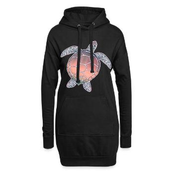 Tortue marine - Sweat-shirt à capuche long Femme - noir - Devant