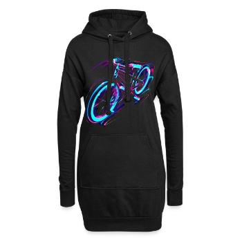 Vélo Vaporwave - Sweat-shirt à capuche long Femme - noir - Devant