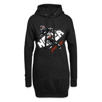 USA Flaggen Footballläufer Sprint - Hoodie-Kleid - Schwarz - Vorne