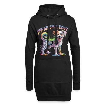 Psychedelischer abyssimaler Hund Illustration - Hoodie-Kleid - Schwarz - Vorne