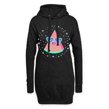 Lunettes en forme de cœur en melon style rétro des années 80 Kawaii - Sweat-shirt à capuche long Femme - noir - Devant