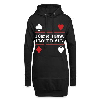 Ich kam. Ich sah. Ich verlor alles – Spielkarten - Hoodie-Kleid - Schwarz - Vorne